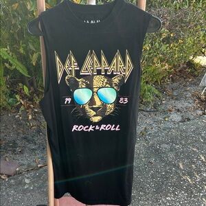 Def Leppard Black Graphic Tank Top